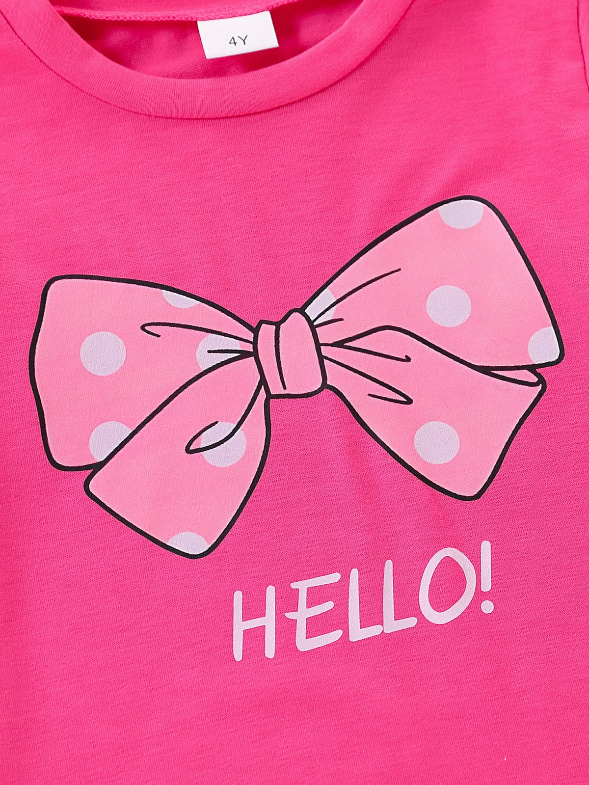 Summer 3-Piece Girls' Casual Ensemble Knit Fabric Round Neck Short-Sleeved Top Slightly Elastic Outfit for Girls