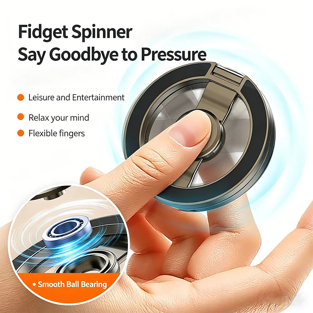 Double Sided Magnetic Suction 3 Sections Shimmering Powder Magnetic Ring Phone Holder 360° Rotatable Ultra Light Ultra Thin Allo