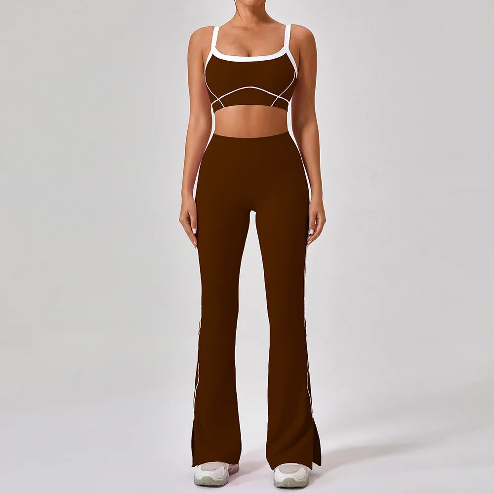 Womens 2 Piece Workout Running Sets,Hot Shot Skort Set Y2K Cropped Tank Top and Pants Outfits Sweatsuits