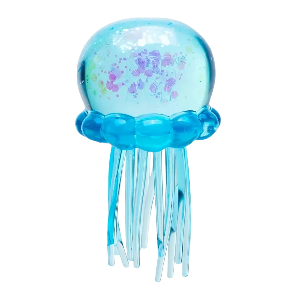 Schylling Nee Doh Jellyfish & Cube Squish Toy, Soft Jelly Squeeze Stress Relief Fidget Toy, Sensory NeeDoh for Kids & Adults