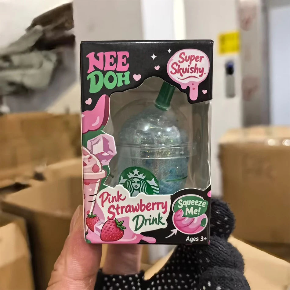 Cute Iced Coffee Cup Squishy Fidget Toy Colorful Squeeze Need Doh Stress Relief Toys Portable Mini Drink Cup Decompression Toy