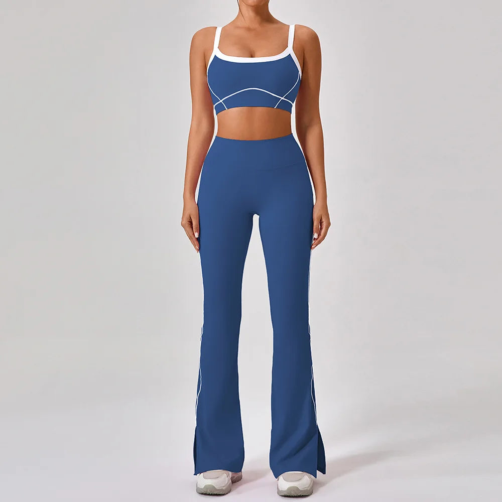 Womens 2 Piece Workout Running Sets,Hot Shot Skort Set Y2K Cropped Tank Top and Pants Outfits Sweatsuits