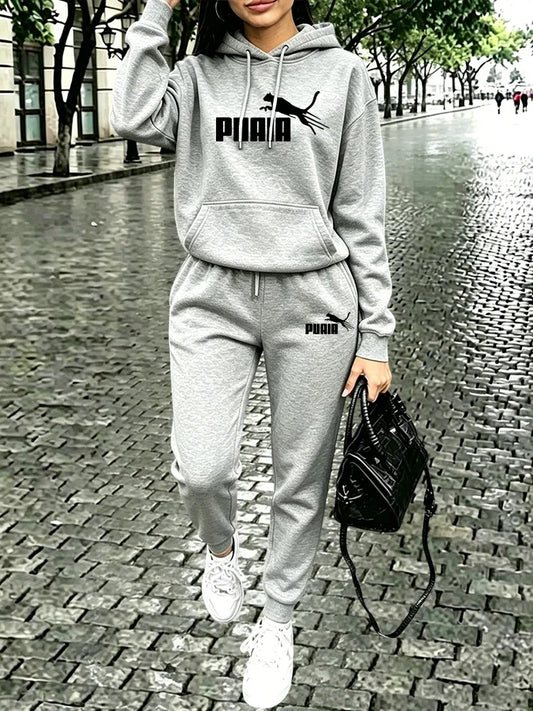 Pure Color Sportswear Women's Set/Hoodie/Pants Autumn Winter Daily Casual Sports Jogging Suits Hooded Sweatshirts and Sweatpants