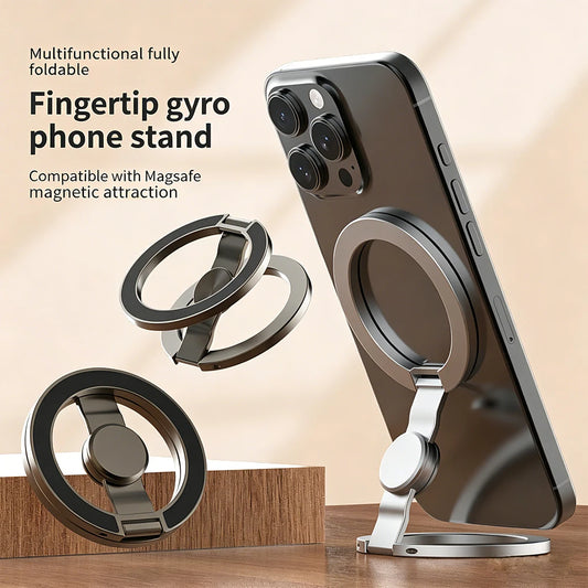 Double Sided Magnetic Suction 3 Sections Shimmering Powder Magnetic Ring Phone Holder 360° Rotatable Ultra Light Ultra Thin Allo